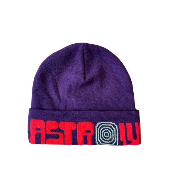 Authentic Travis Scott Astroworld Festival 2021 Purple Beanie Hat Size OS NWOT - Picture 6 of 8
